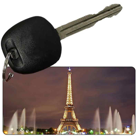 Eiffel Tower Night With Fountain Novelty Aluminum Key Chain KC-11249