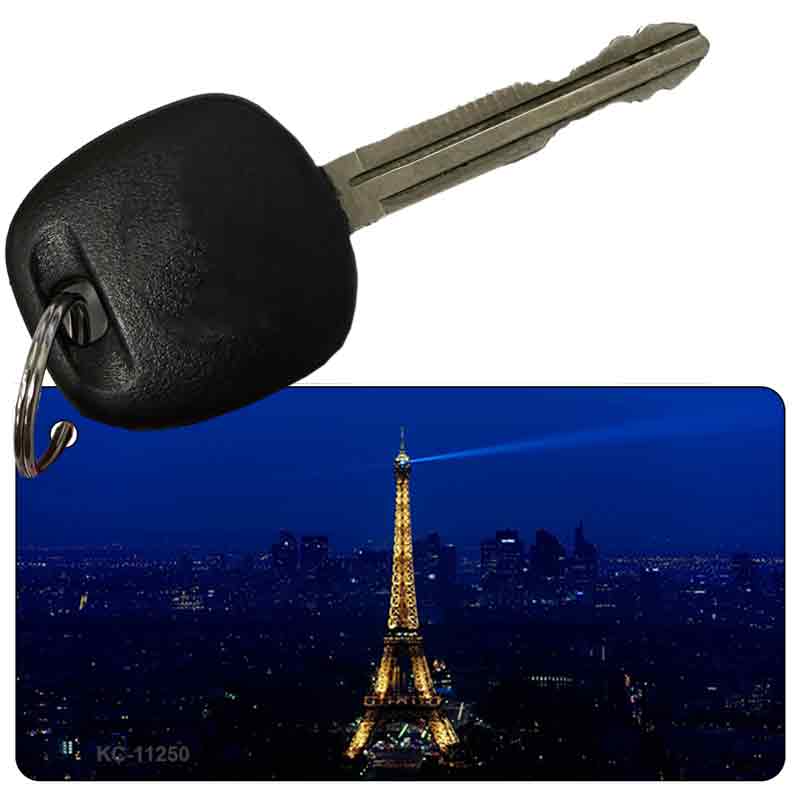 Eiffel Tower Night With City Skyline Novelty Aluminum Key Chain KC-11250