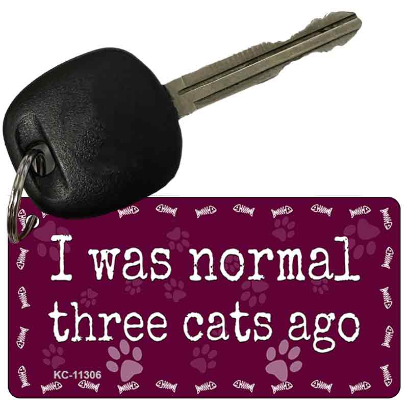 I Was Normal Three Cats Ago Novelty Metal Key Chain KC-11306