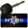 Thin Blue Line Retired Police Novelty Aluminum Key Chain KC-11314