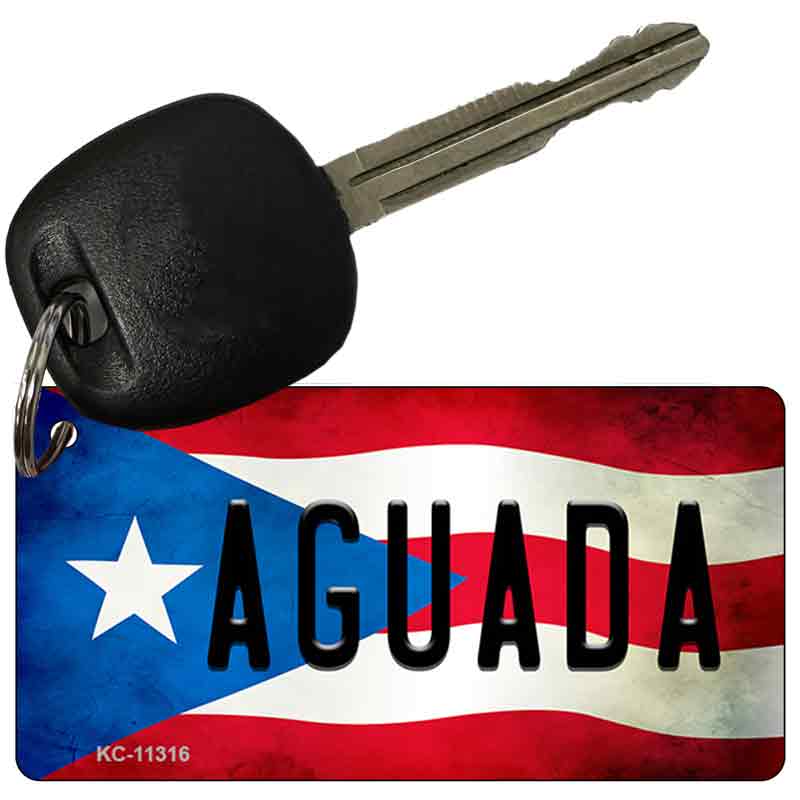 Aguada Puerto Rico State Flag Novelty Metal Key Chain KC-11316