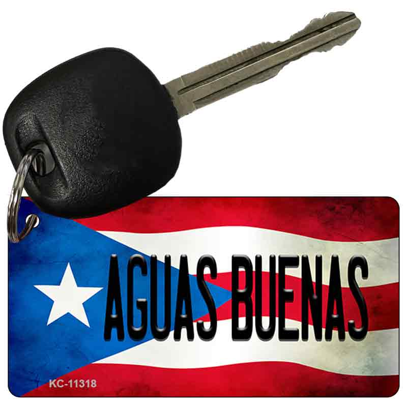 Aguas Buenas Puerto Rico State Flag Novelty Metal Key Chain KC-11318