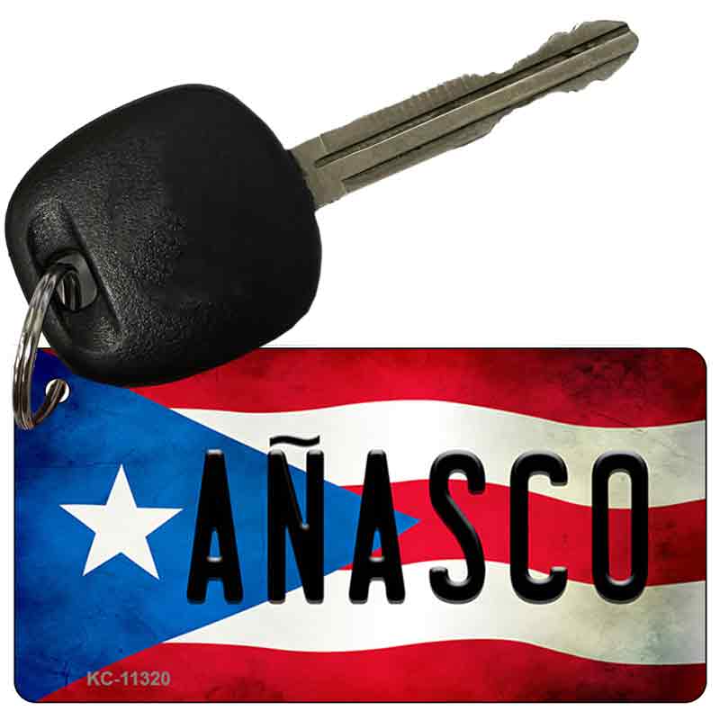 Anasco Puerto Rico State Flag Novelty Metal Key Chain KC-11320