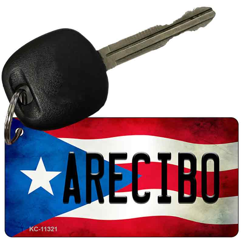 Arecibo Puerto Rico State Flag Novelty Metal Key Chain KC-11321