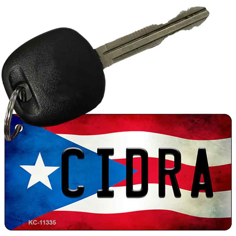 Cidra Puerto Rico State Flag Novelty Metal Key Chain KC-11335