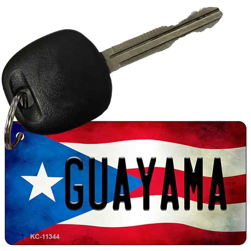 Guayama Puerto Rico State Flag Novelty Metal Key Chain KC-11344