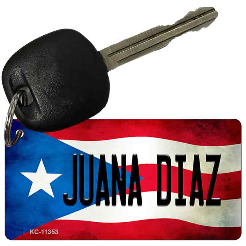 Juana Diaz Puerto Rico State Flag Novelty Metal Key Chain KC-11353