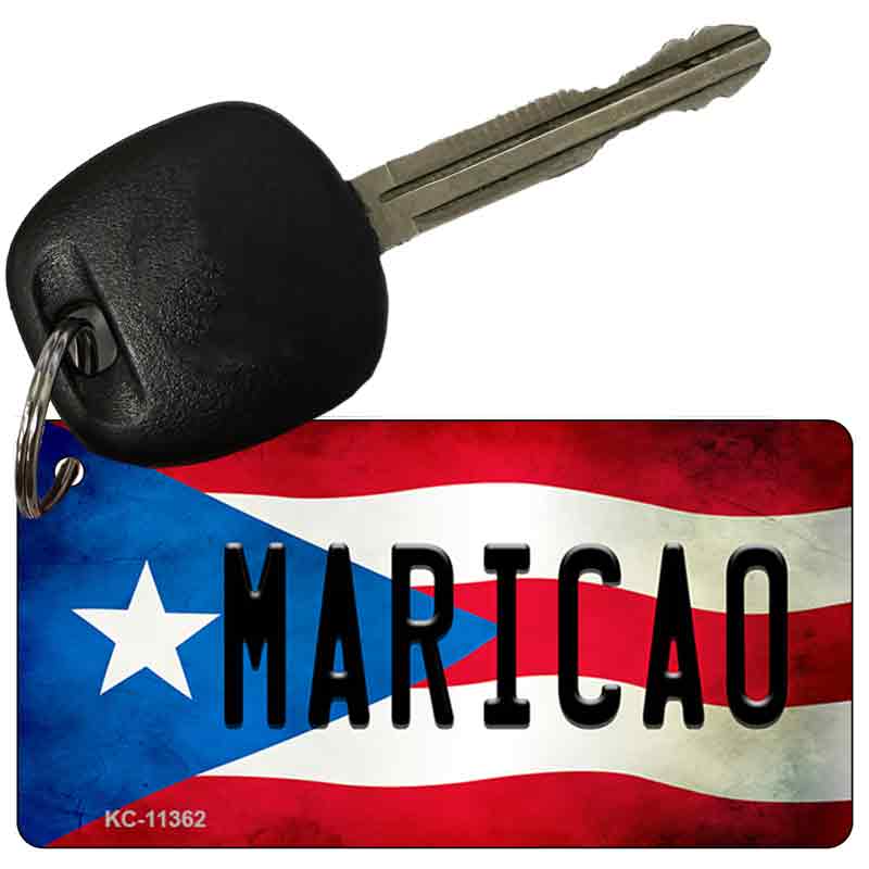 Maricao Puerto Rico State Flag Novelty Metal Key Chain KC-11362