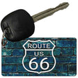 Route 66 Blue Brick Wall Novelty Metal Key Chain KC-11456