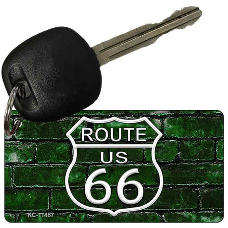 Route 66 Green Brick Wall Novelty Metal Key Chain KC-11457