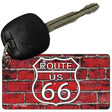 Route 66 Red Brick Wall Novelty Metal Key Chain KC-11458