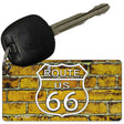 Route 66 Yellow Brick Wall Novelty Metal Key Chain KC-11459