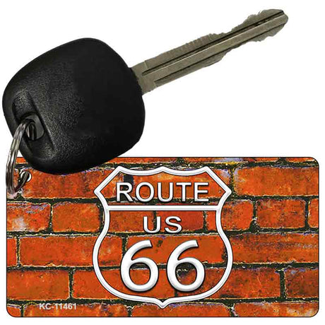 Route 66 Orange Brick Wall Novelty Metal Key Chain KC-11461