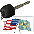 Delaware Crossed US Flag Novelty Metal Key Chain KC-11468