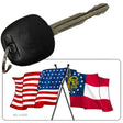 Georgia Crossed US Flag Novelty Metal Key Chain KC-11470