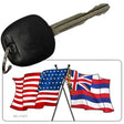 Hawaii Crossed US Flag Novelty Metal Key Chain KC-11471