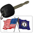 Kentucky Crossed US Flag Novelty Metal Key Chain KC-11477