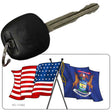 Michigan Crossed US Flag Novelty Metal Key Chain KC-11482