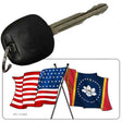 Mississippi Crossed US Flag Novelty Metal Key Chain KC-11484