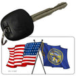 Nebraska Crossed US Flag Novelty Metal Key Chain KC-11487