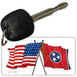 Tennessee Crossed US Flag Novelty Metal Key Chain KC-11502