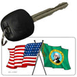 Washington Crossed US Flag Novelty Metal Key Chain KC-11507