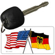 Germany Crossed US Flag Novelty Metal Key Chain KC-11513