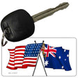 Australia Crossed US Flag Novelty Metal Key Chain KC-11517