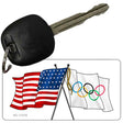 Olympic Crossed US Flag Novelty Metal Key Chain KC-11519