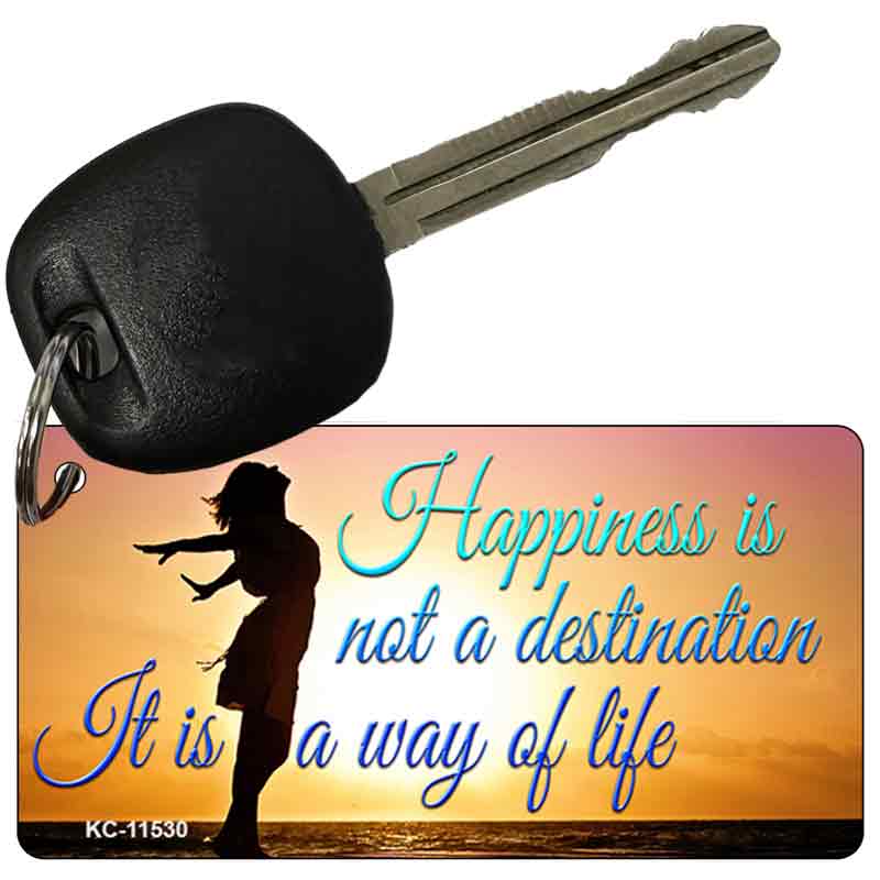 Happiness Way Of Life Sunset Novelty Metal Key Chain KC-11530