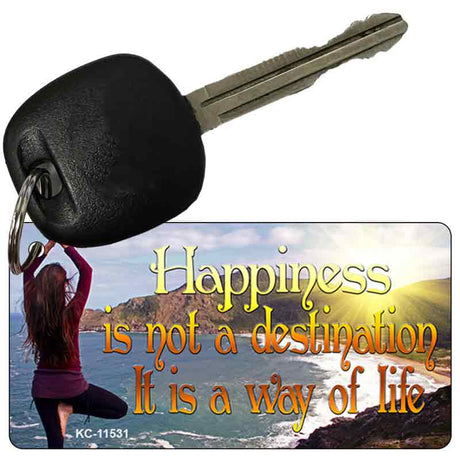 Happiness Way Of Life Yoga Novelty Metal Key Chain KC-11531