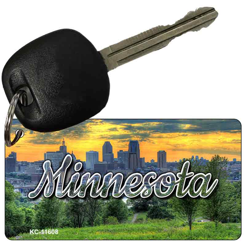 Minnesota City Skyline Sunset Key Chain KC-11608