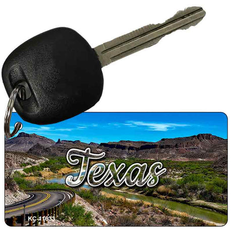 Texas Open Mountain Road Novelty Metal Key Chain KC-11633