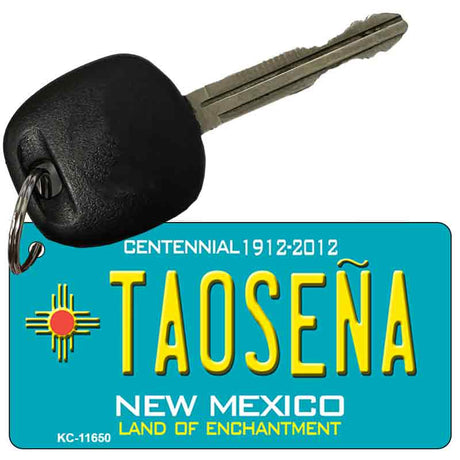 Taosena Teal New Mexico Novelty Metal Key Chain KC-11650