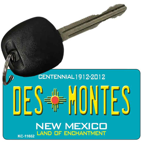 Des Montes Teal New Mexico Novelty Metal Key Chain KC-11652