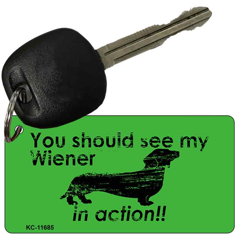 Wiener In Action Novelty Metal Key Chain KC-11685