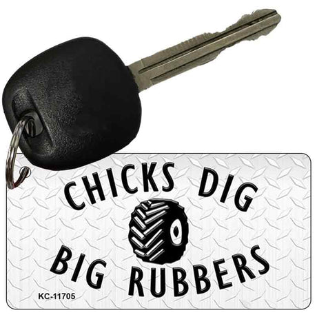 Chicks Dig Big Rubbers Novelty Metal Key Chain KC-11705