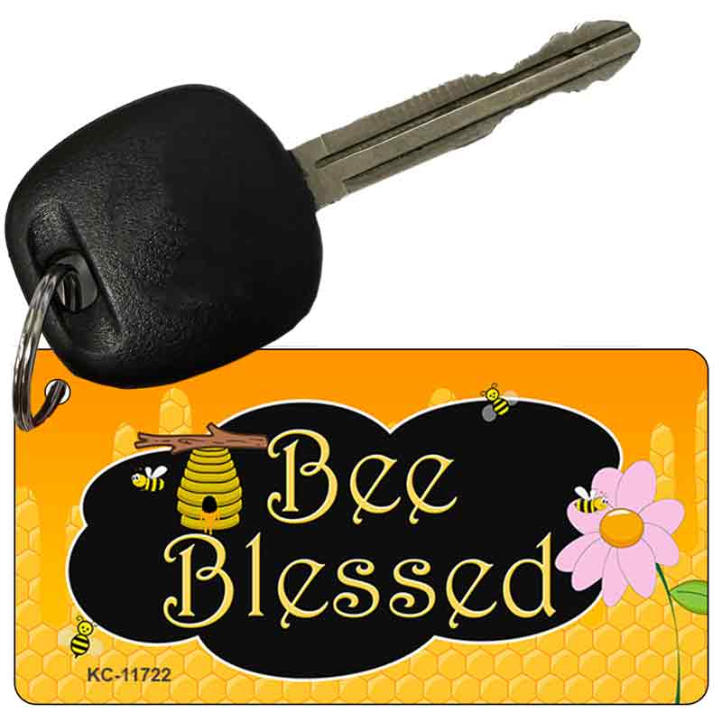 Bee Blessed Honey Hive Novelty Metal Key Chain KC-11722