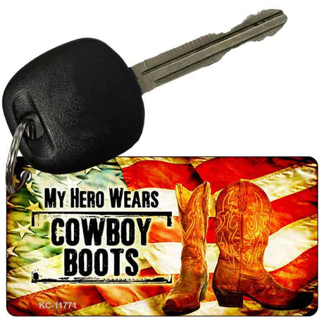 Hero Wears Cowboy Boots Novelty Metal Key Chain KC-11771