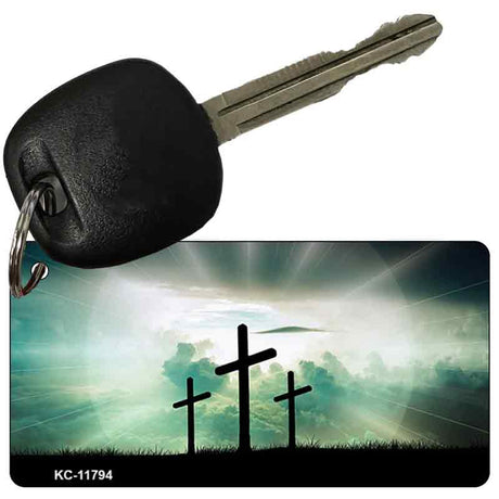 Three Crosses Novelty Metal Key Chain KC-11794