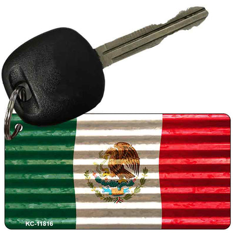 Mexico Flag Corrugated Novelty Metal Key Chain KC-11816