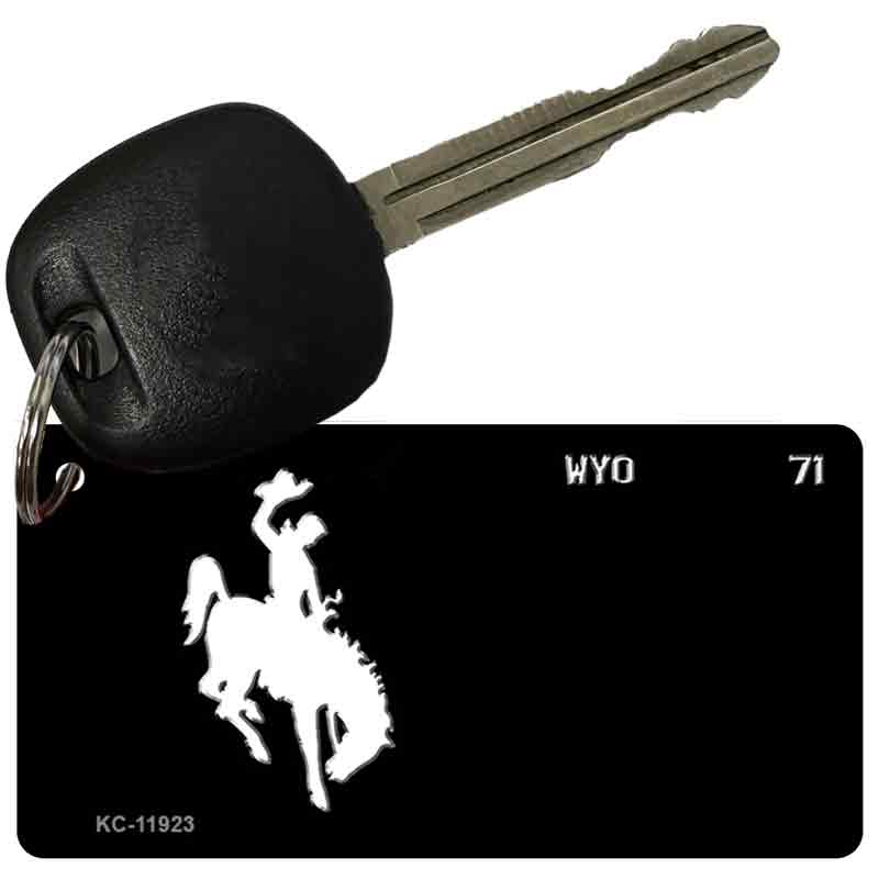 Wyoming Black State Blank Novelty Key Chain KC-11923