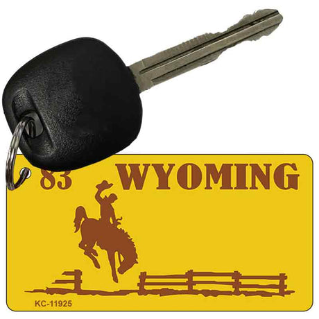 Wyoming Yellow State Blank Novelty Metal Key Chain KC-11925