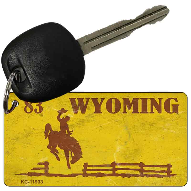 Wyoming Yellow Rusty Novelty Metal Key Chain KC-11933