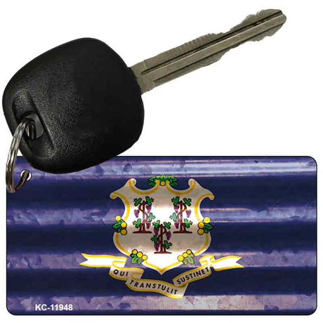 Connecticut Corrugated Flag Novelty Key Chain KC-11948