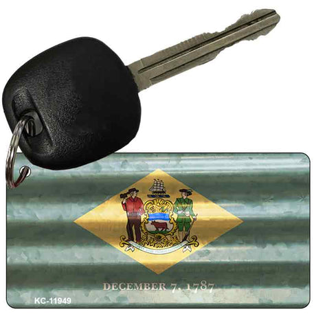 Delaware Corrugated Flag Novelty Key Chain KC-11949