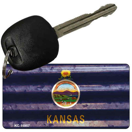 Kansas Corrugated Flag Novelty Key Chain KC-11957