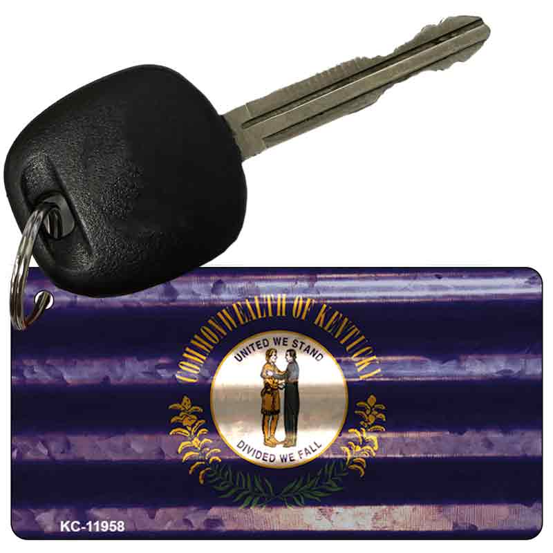 Kentucky Corrugated Flag Novelty Key Chain KC-11958