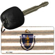 Massachusetts Corrugated Flag Novelty Key Chain KC-11962