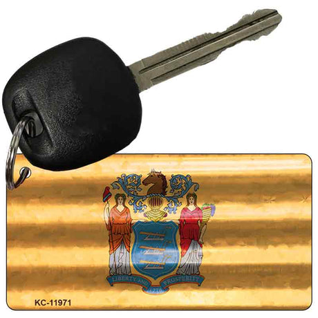 New Jersey Corrugated Flag Novelty Key Chain KC-11971